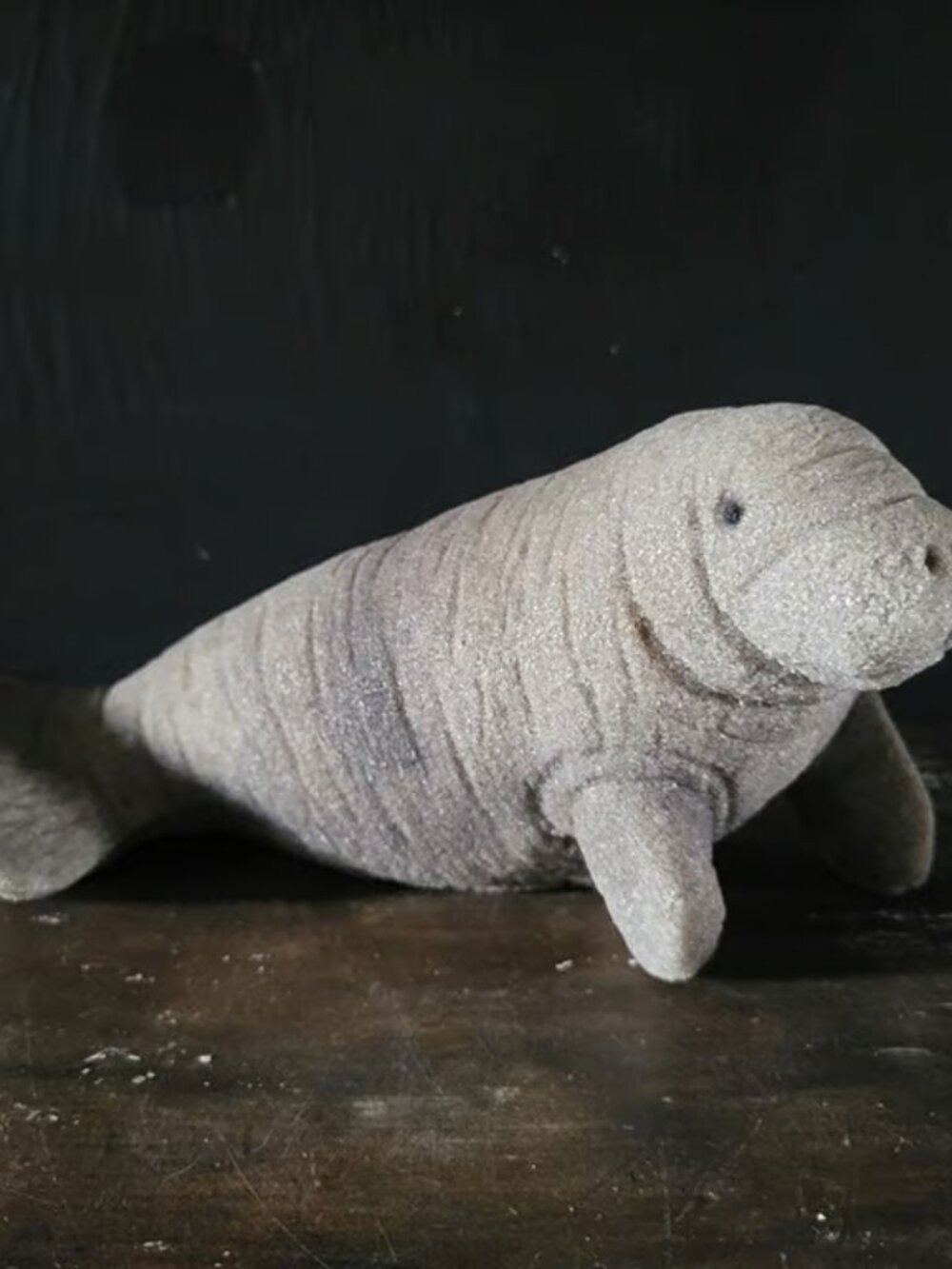Vtg Sandstone Creations Manatee Figurine Florida Souvenir Sea Cow Coastal Decor